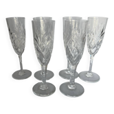 6 Saint Louis crystal champagne flutes