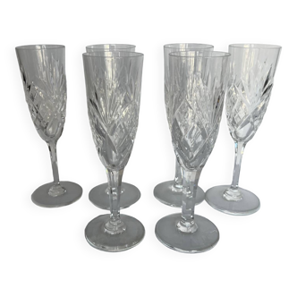 6 Saint Louis crystal champagne flutes