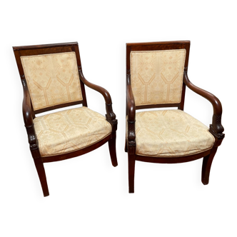 Pair of empire armchairs