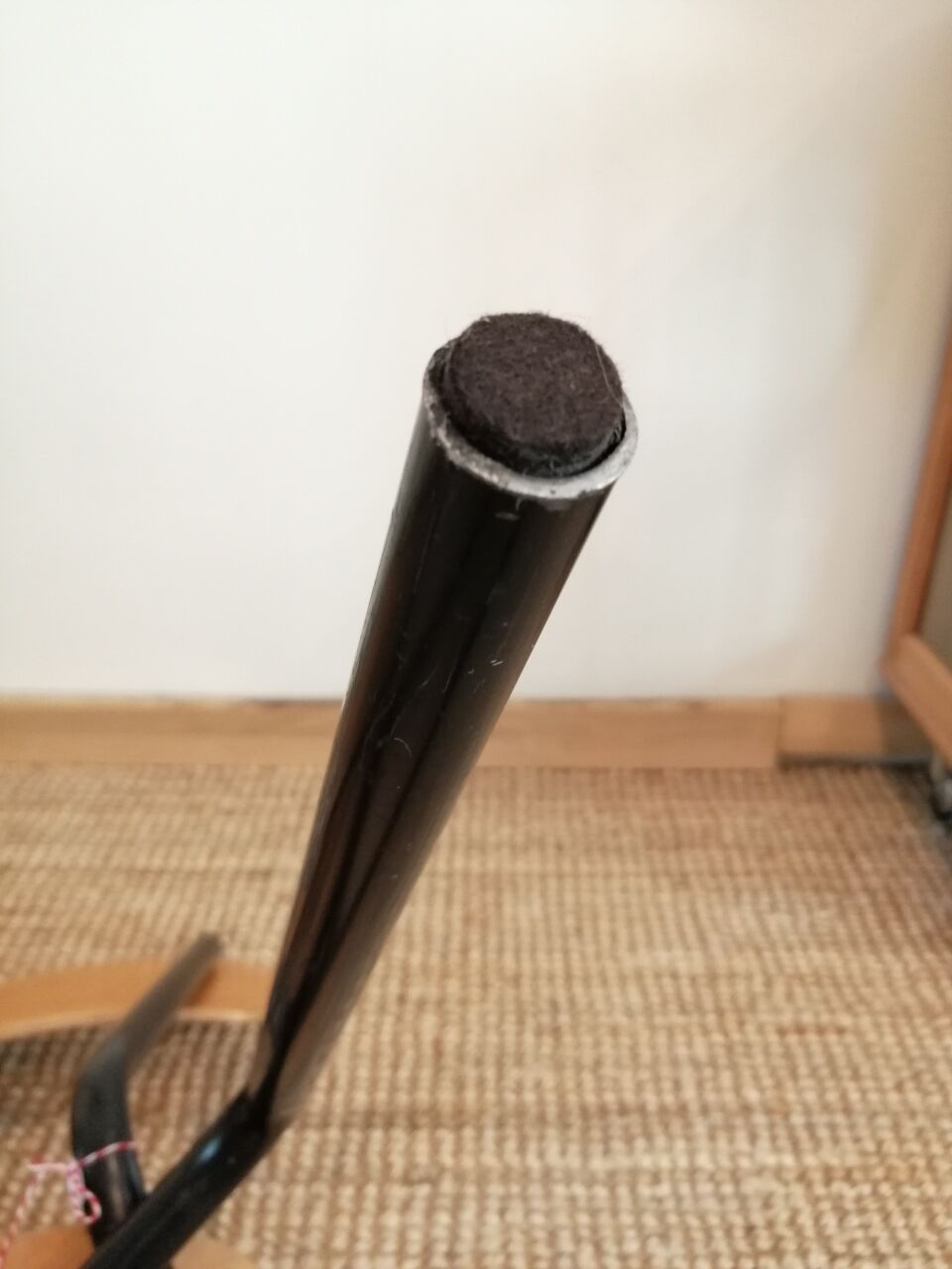 Series of 4 wooden and metal school chairs