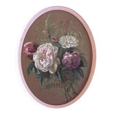 Tableau GSP "Jetée de roses" fin XIX° avec encadrement