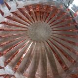 Chiseled pink glass salad bowl
