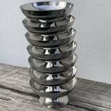 7 stainless steel cups 1970