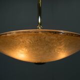 Lustre en verre Art Déco, Kamenicky Senov, années 1930