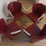 Ensemble de 4 fauteuils italiens Estel, conçus par Favaretto & Partners