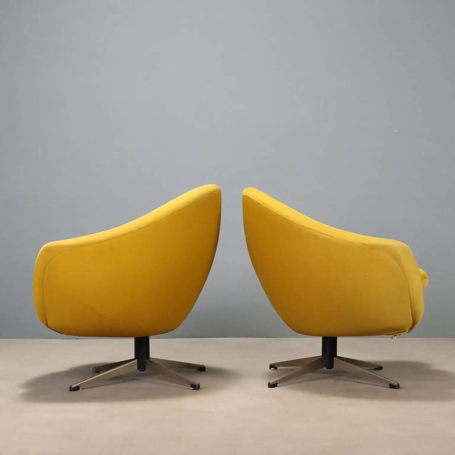 Pair of swivel armchairs by Carl Eric Klote for Overman MFG