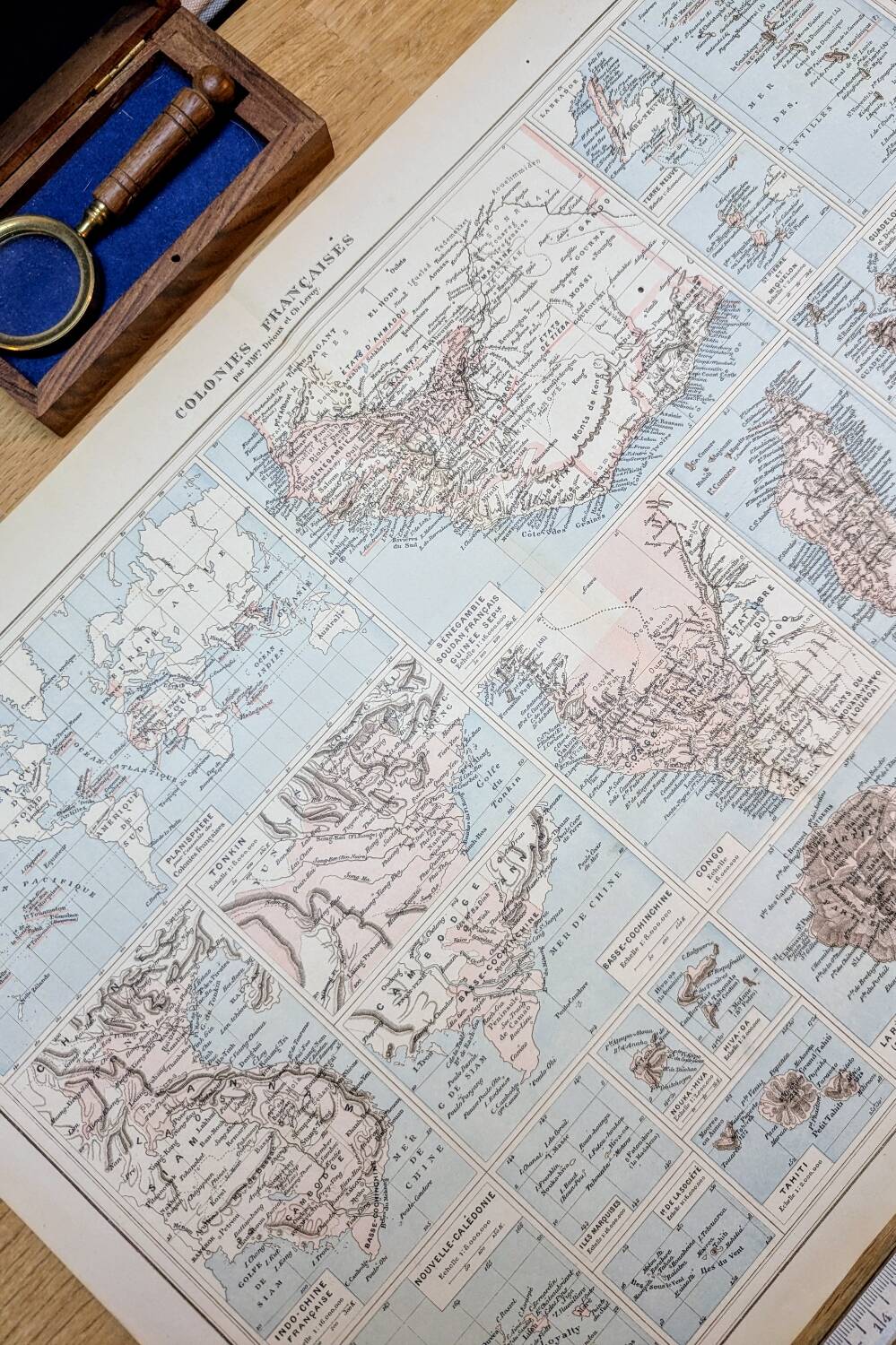The French Empire, original map printed in 1892.