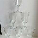 Set of 6 crystal wine glasses engraved 60s