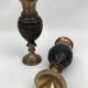 Pair of "Grenade" candlesticks, bronze, 20th