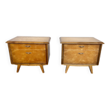 Pair of vintage bedside table and end table