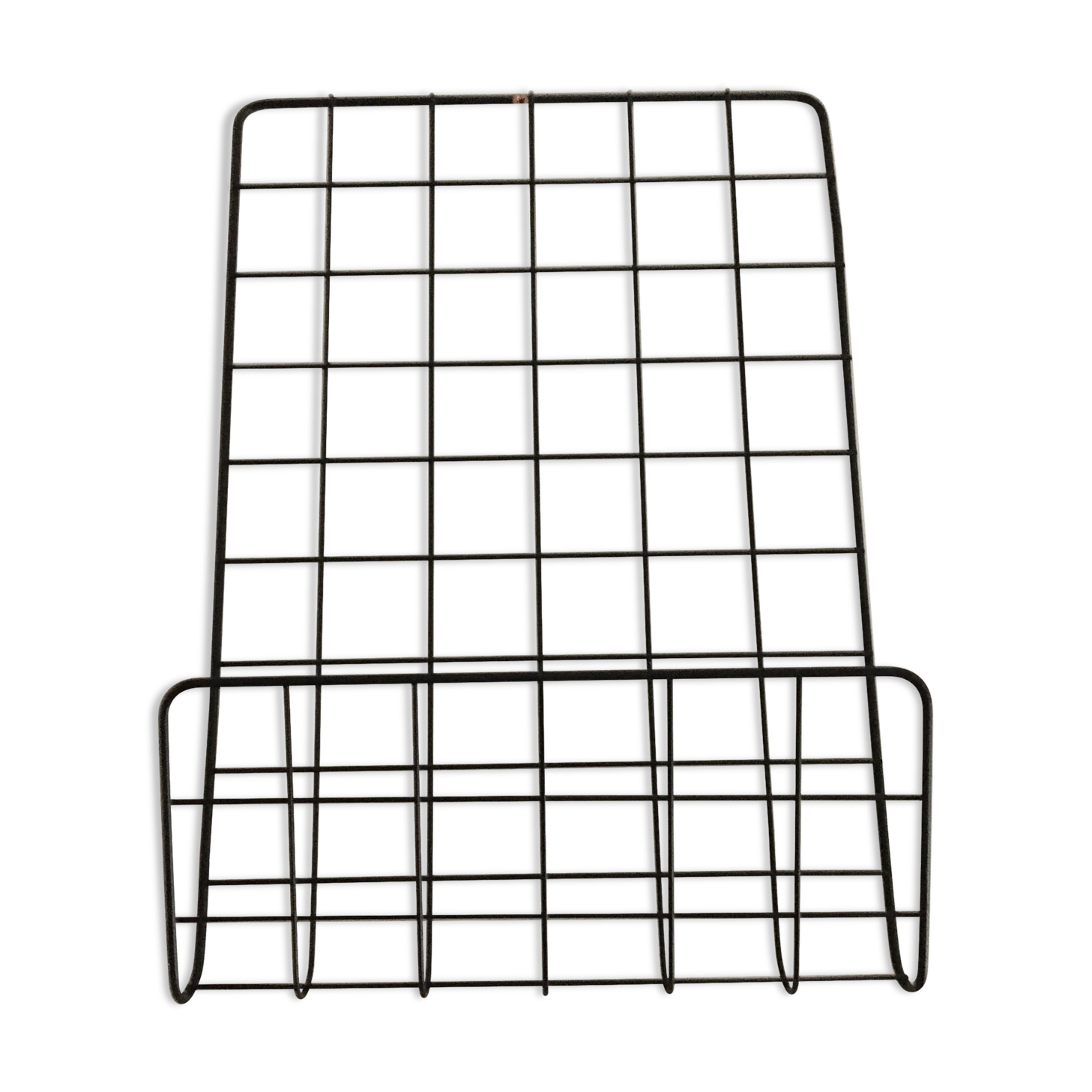 Black metal wall magazine racks to hang