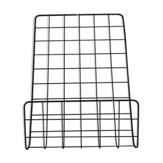Black metal wall magazine racks to hang