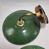 Pair of enameled sheet metal wall lights