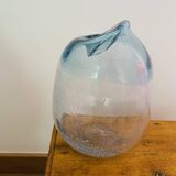 Vase en verre bullé