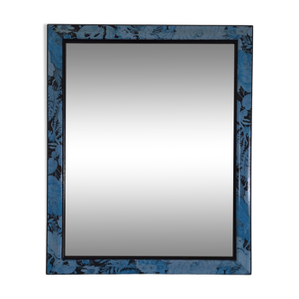 Vintage blue wooden mirror