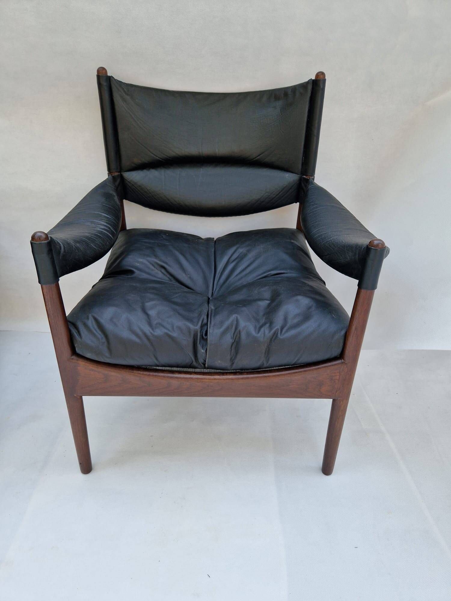 Modus armchairs in rosewood and leather by Kristian Vedel for Søren Willadsen, 2 pcs.