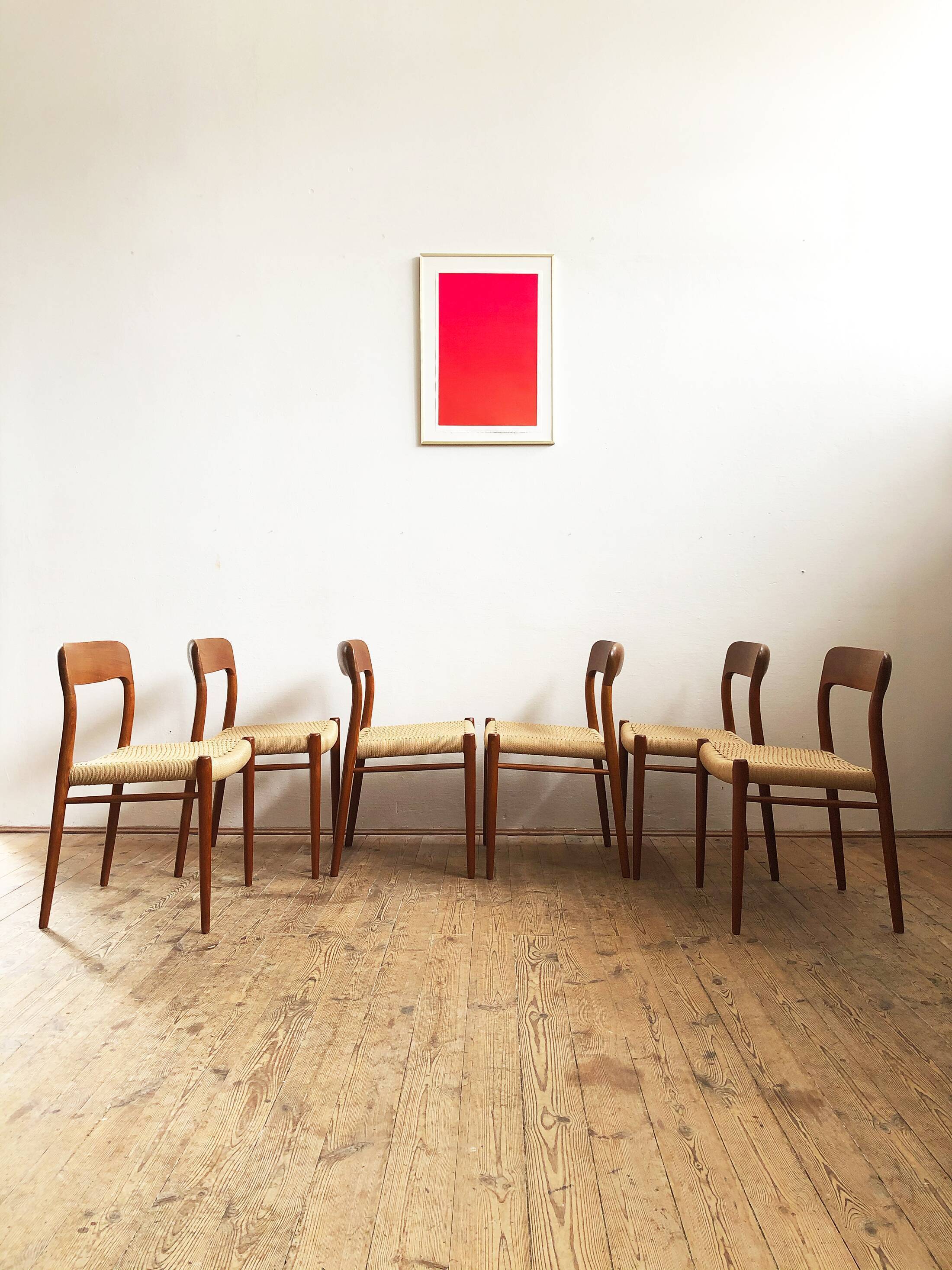 Danish dining chairs, model 75 by Niels O. Møller
