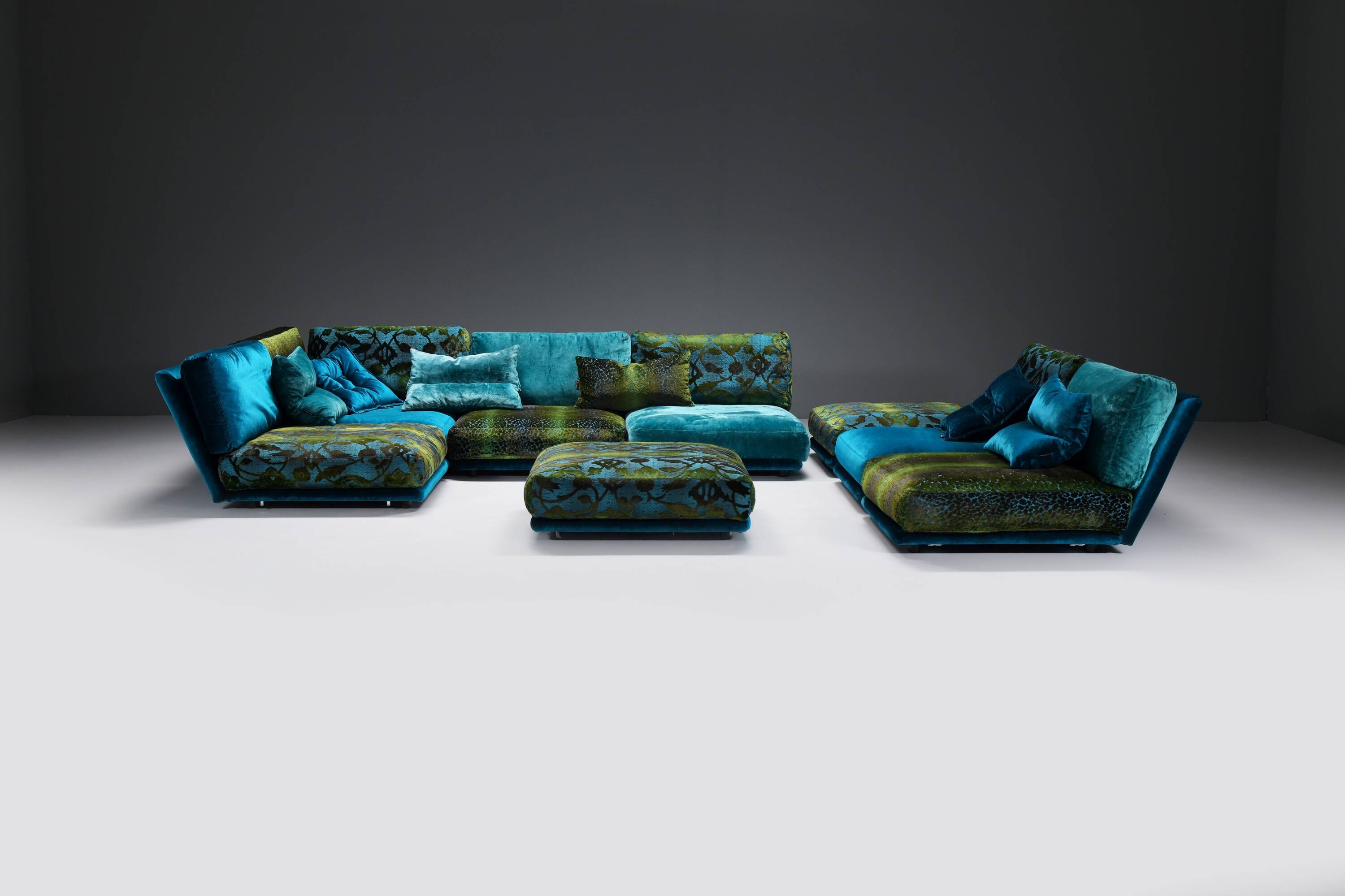 Stunning NAPALI 126 modular velvet sofa by the Bretz Brothers for Bretz Germany