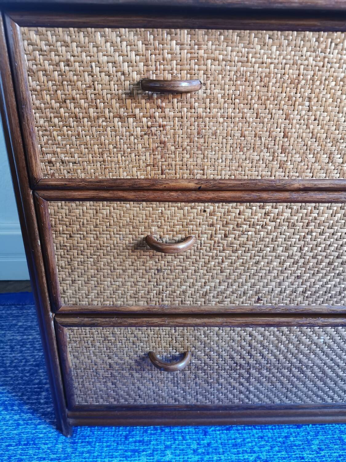 Commode en rotin et bambou