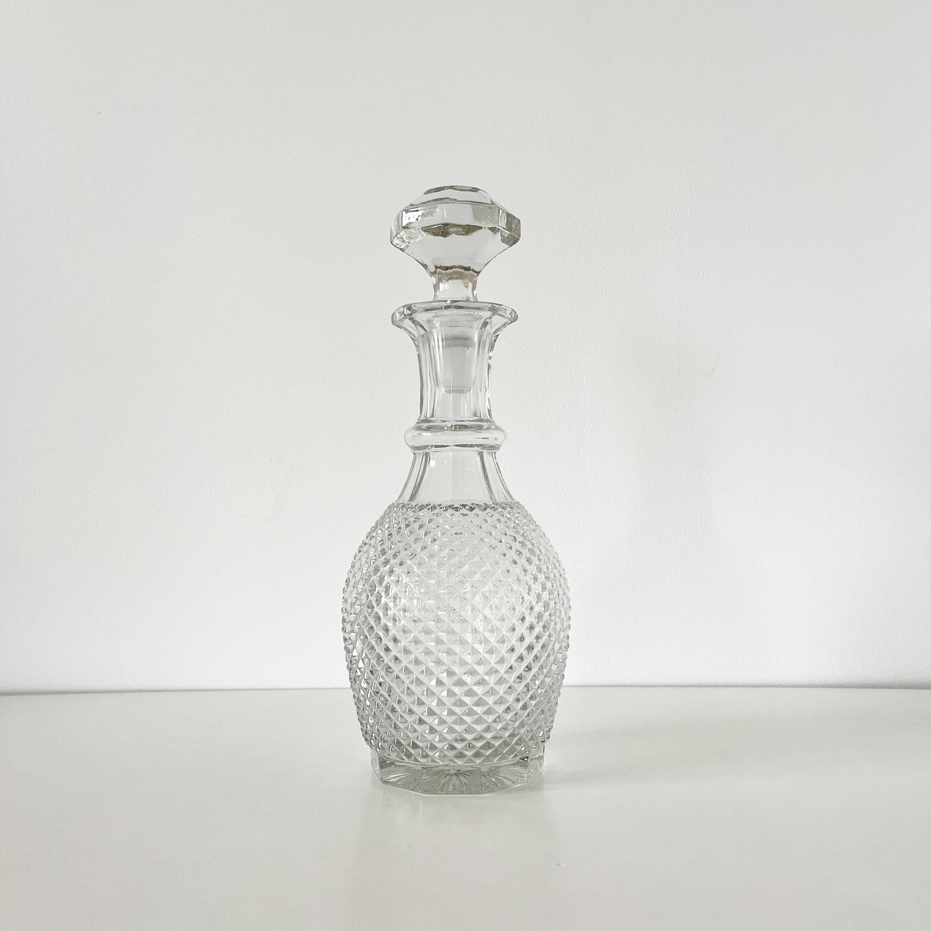 Diamond tip glass carafe 1960