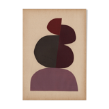 Collage on dated and signed paper without frame N212