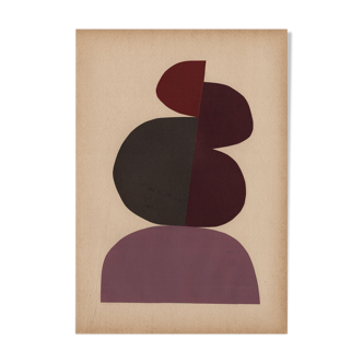 Collage on dated and signed paper without frame N212