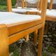 Six vintage 70s Baumann style chairs white buckle fabric