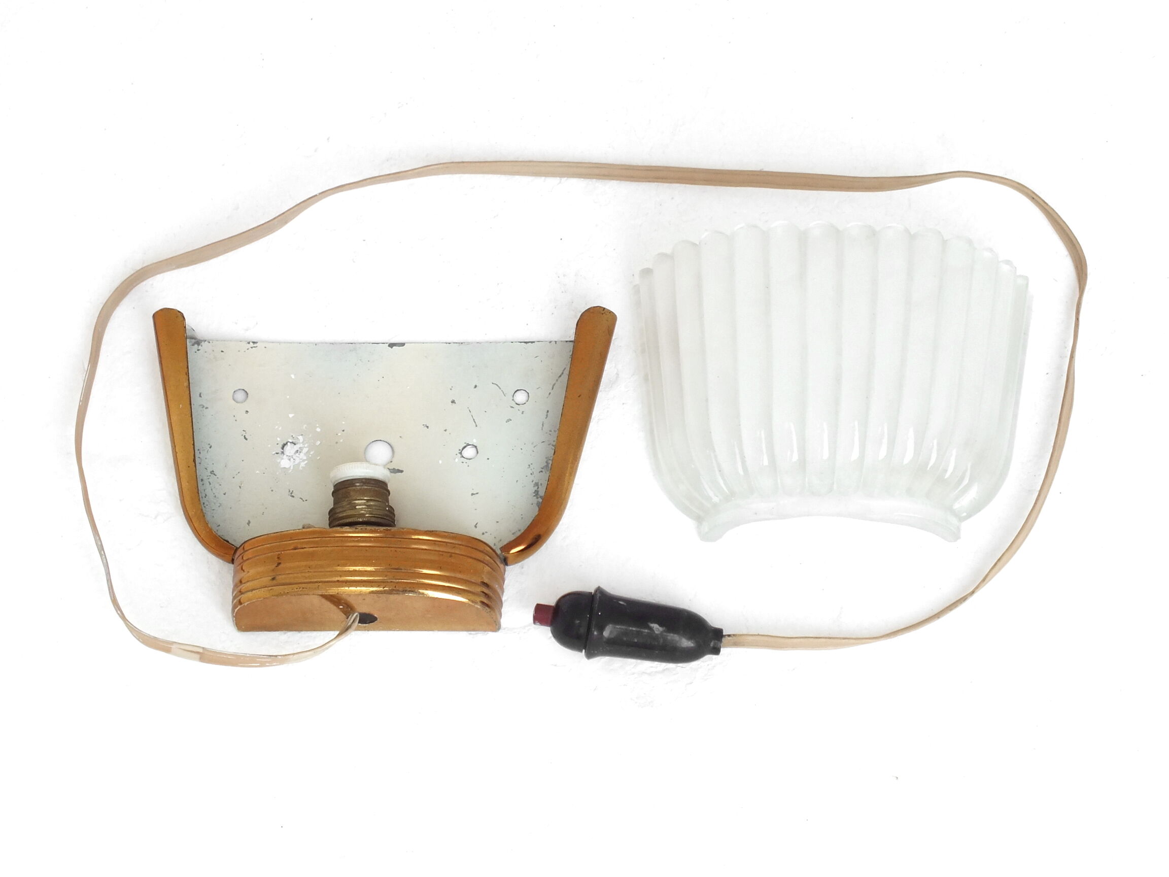 Seguso wall lamp decò years '30 design in glass and brass