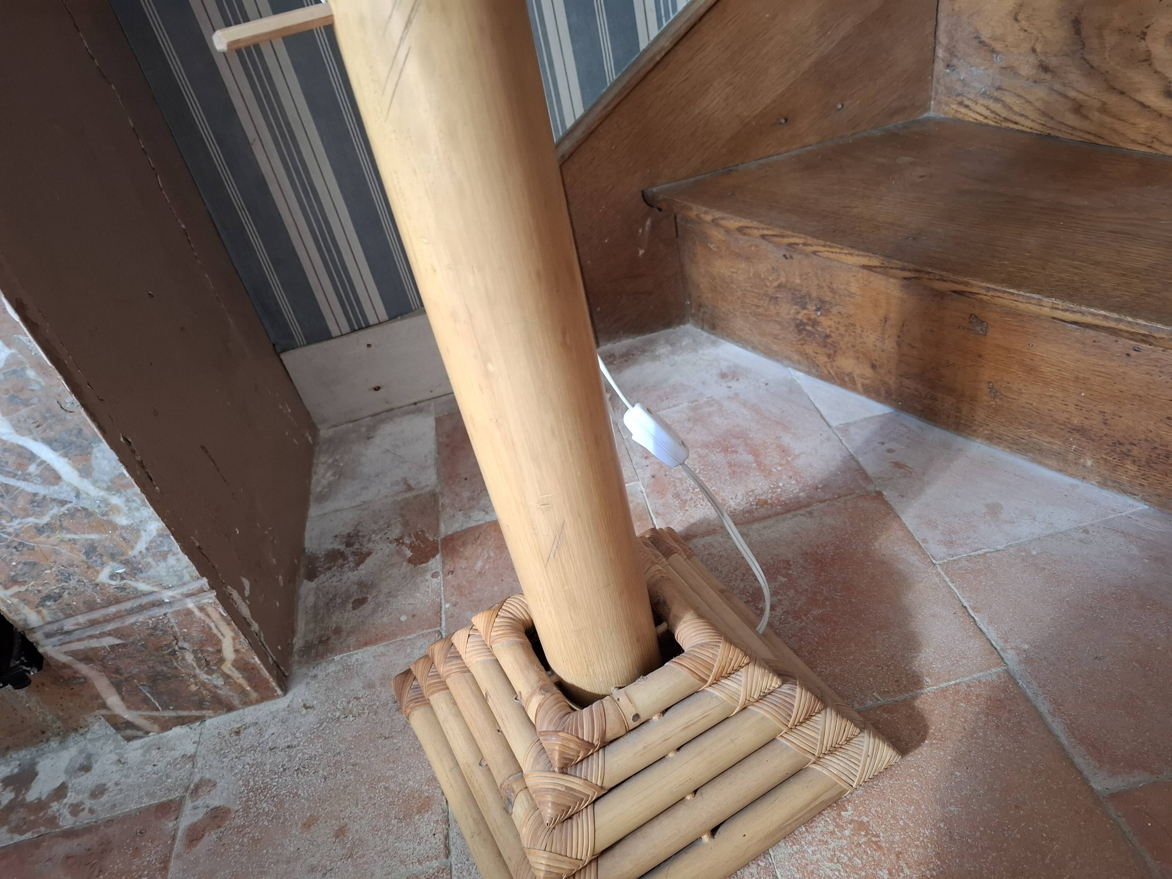 Vintage 70's adjustable bamboo floor lamp