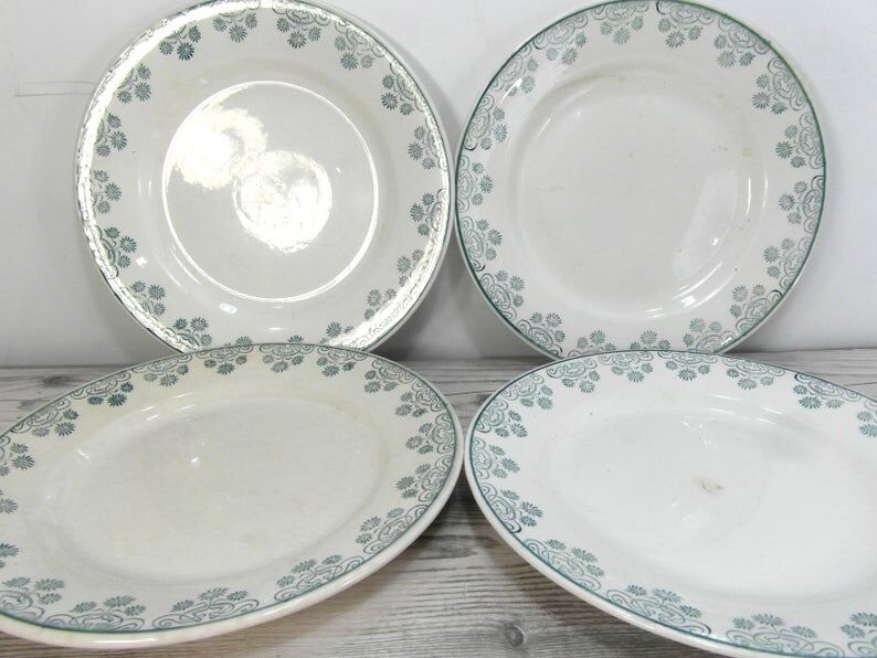 4 flat plates of Digoin and sarreguemines