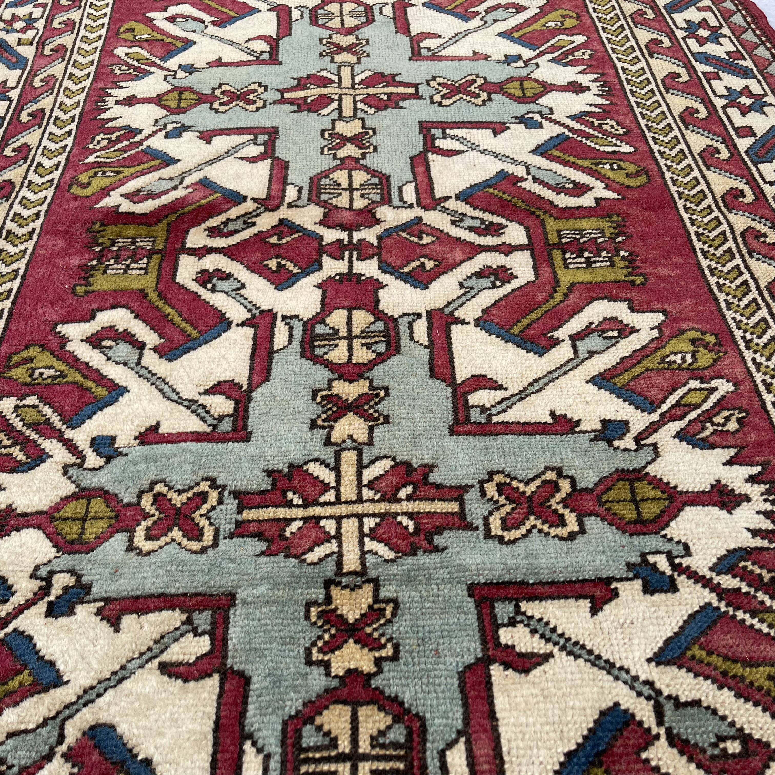 Vintage Turkish Kars Kazak Rug, 180 x 126 cm