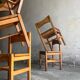 Set of 6 vintage pine dining chairs by Ilmari Tapiovaara — honey-brown solid wood, 1960s