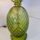 Pair of Italian Art Deco Pineapple Murano Glass Lamps with Lampshades