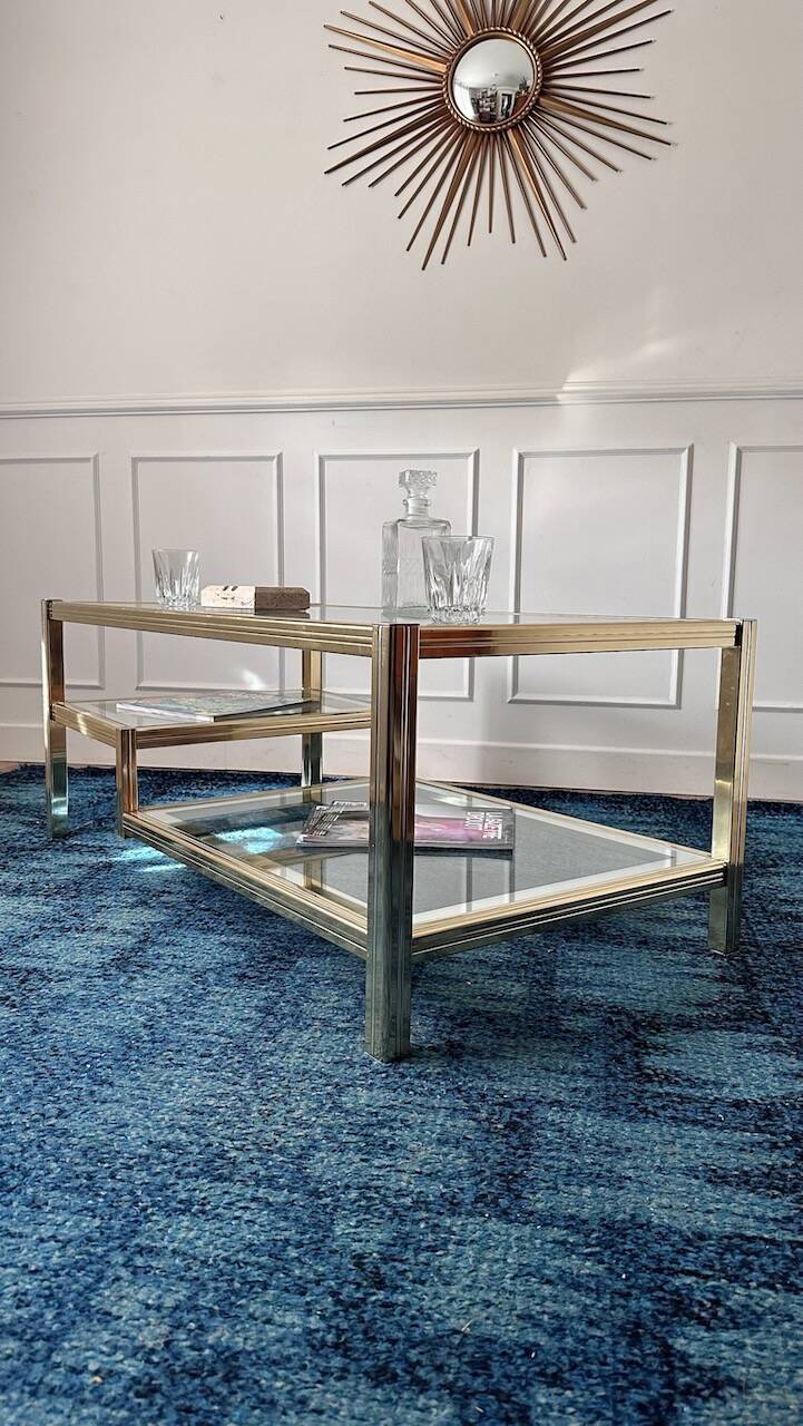Vintage gold and silver coffee table