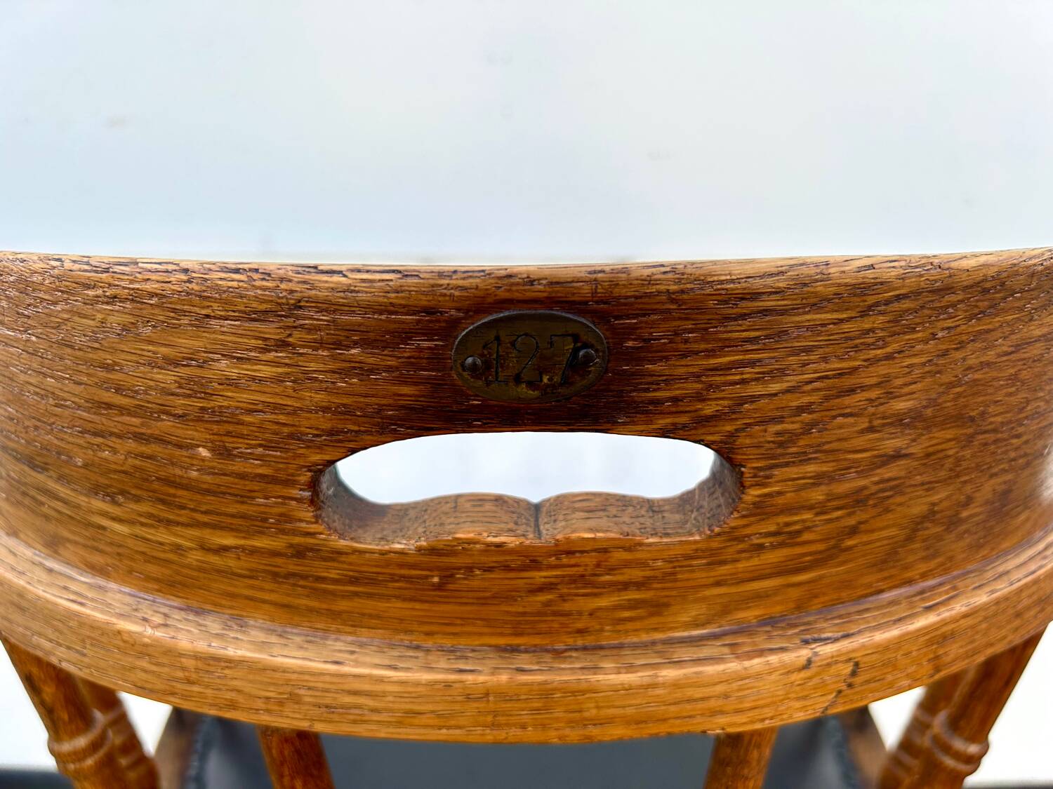 Antieke Eikenhouten Bureaustoel