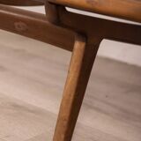 Canapé vintage des années 60 en bois de teck et tissu design danois