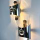 Pair of chromed space age wall lights, Italy, 1970s