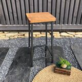 Workshop stool in oak and metal