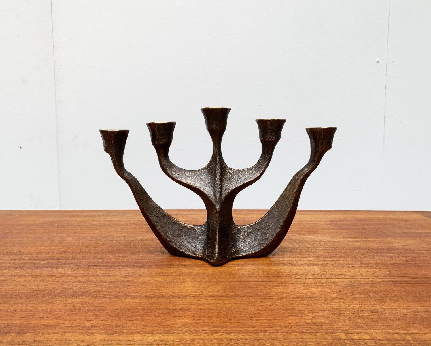 Vintage German brutalist metal candlestick by Dalbeck.