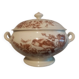 Superb and rare soup tureen, flowers model, clairefontaine faience