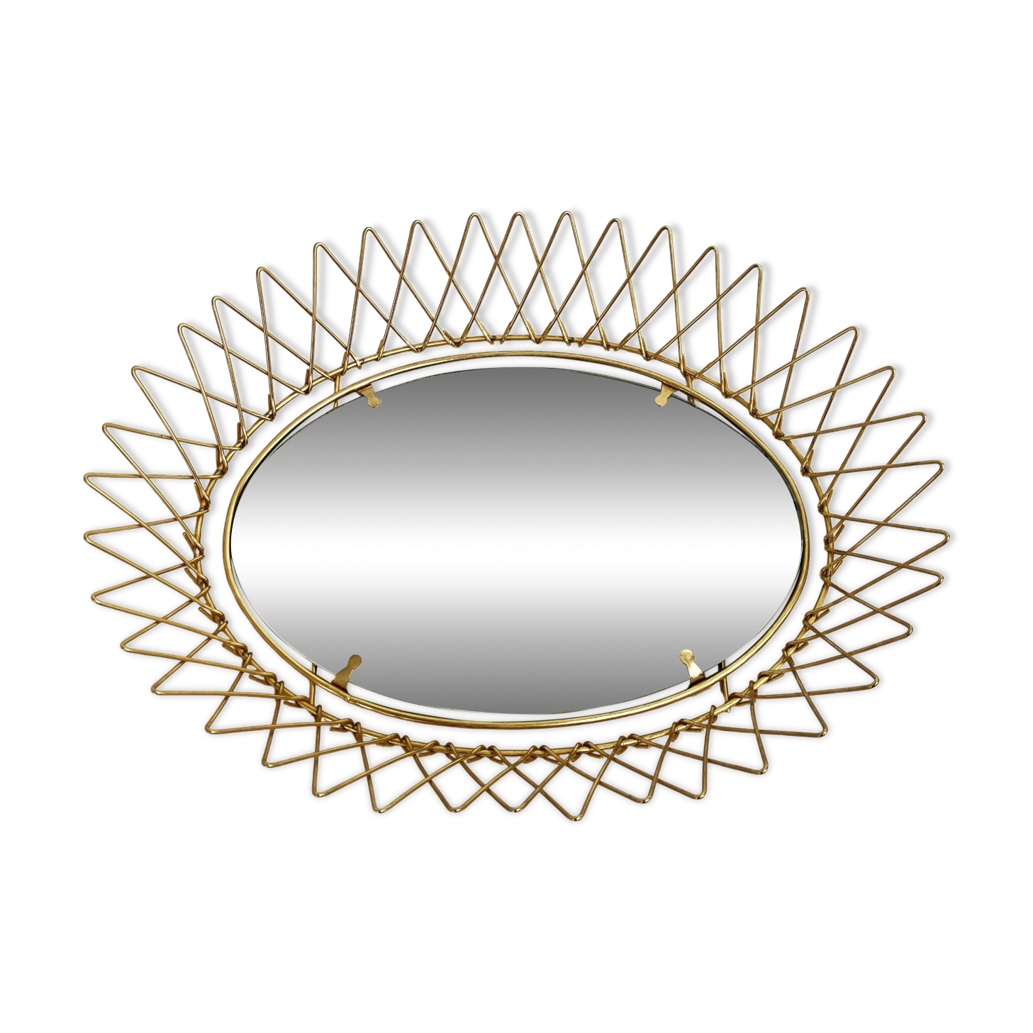 Erdecor Escaut retractable mirror tray • Gilded with fine gold • 1950