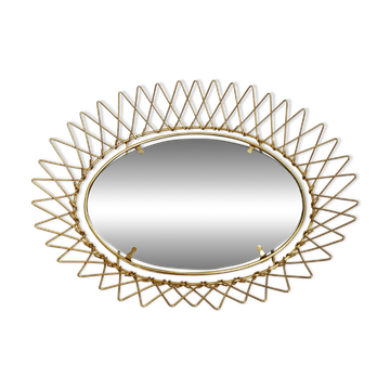 Erdecor Escaut retractable mirror tray • Gilded with fine gold • 1950