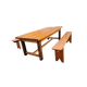 Table de ferme campagnarde en chêne et pin + 2 bancs