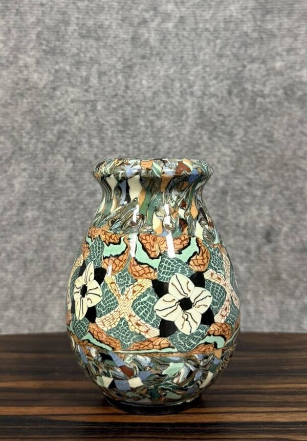 Jean Gerbino à Vallauris: vase en mosaïque émaillée époque Art Nouveau