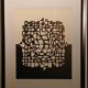 Tableau Op Art Vintage – Victor Vasarely – Black & White Optical Illusion