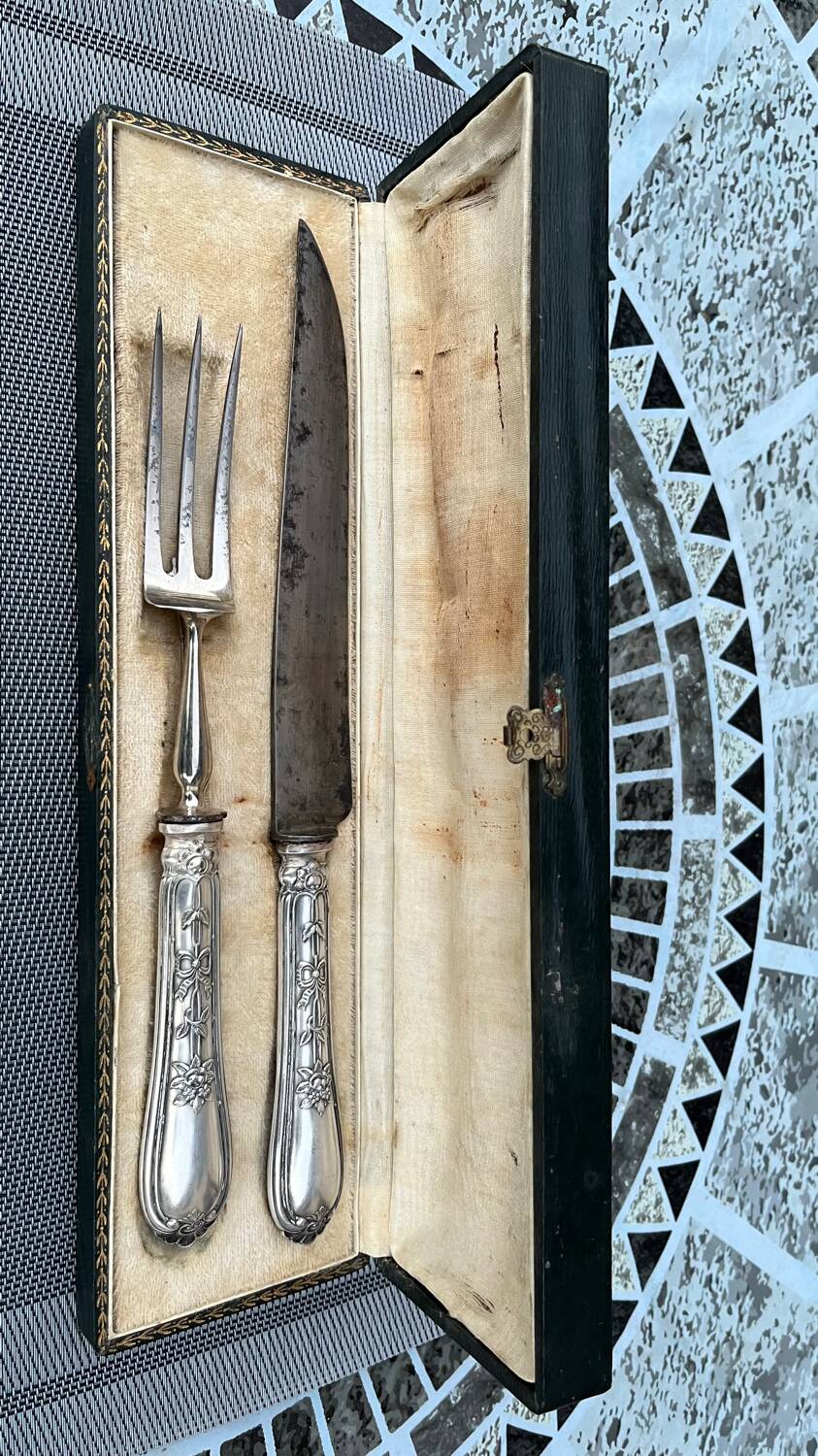 Coffret  couverts de service à découper  vintage
