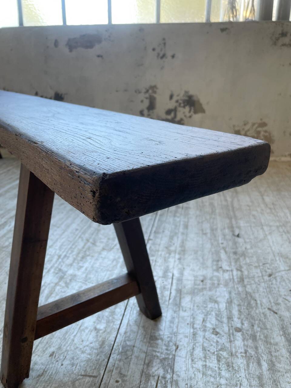 Solid oak bench 230 cm