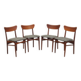 Set of four teak chairs, Danish design, 1970s, production: Denmark