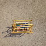 Vintage rattan magazine holder