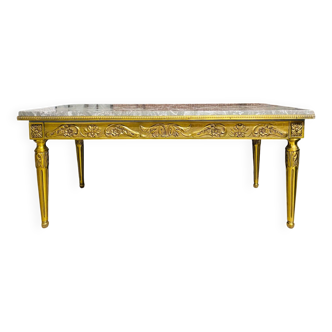 Louis XVI style coffee table – Marble and gilded bronze structure